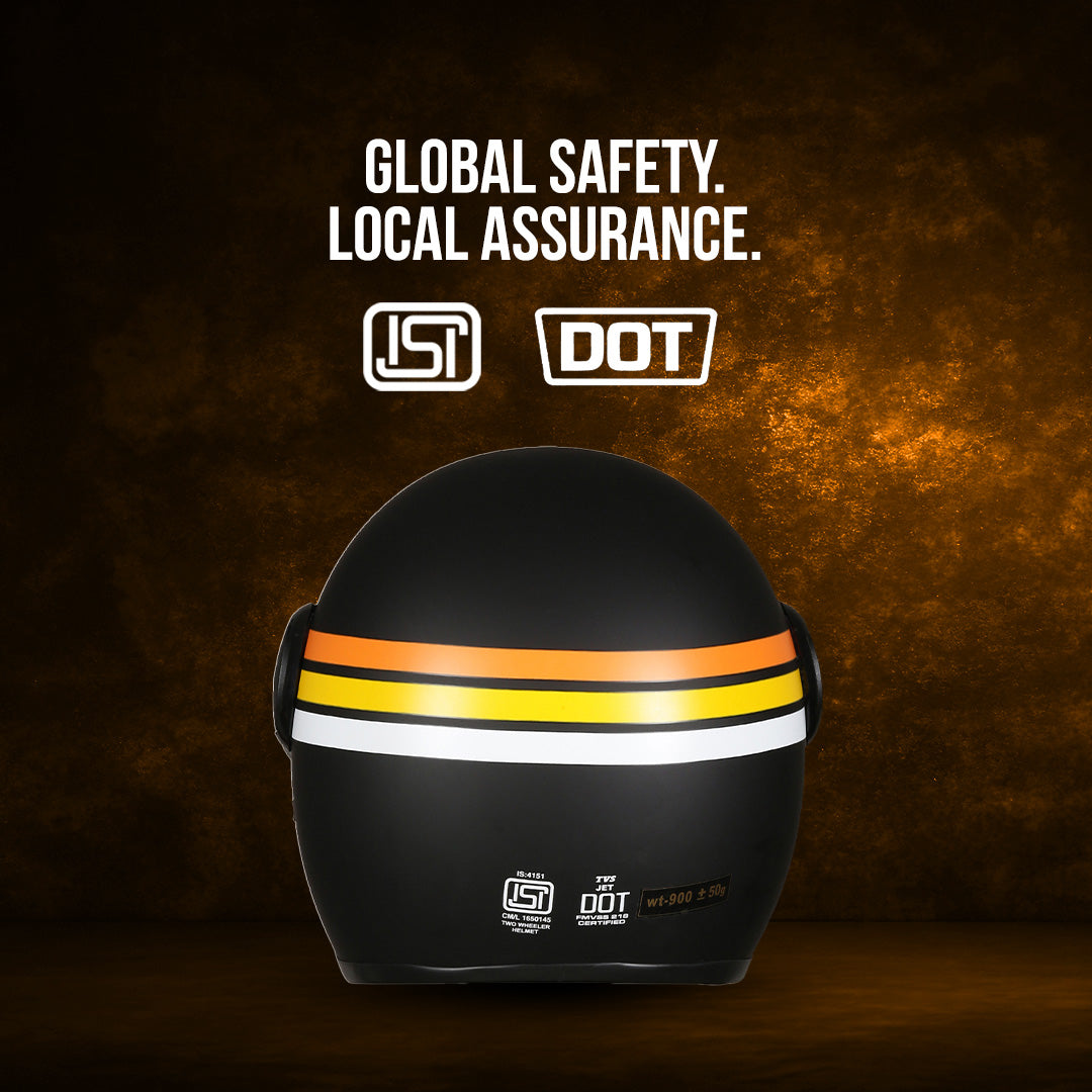 TVS Cruisetown Open Face Helmet – Stylish & Safe Helmet for Riders | ISI & DOT Certified | Premium Protection for Men & Women | Comfortable, Durable & Lightweight Design with Visor